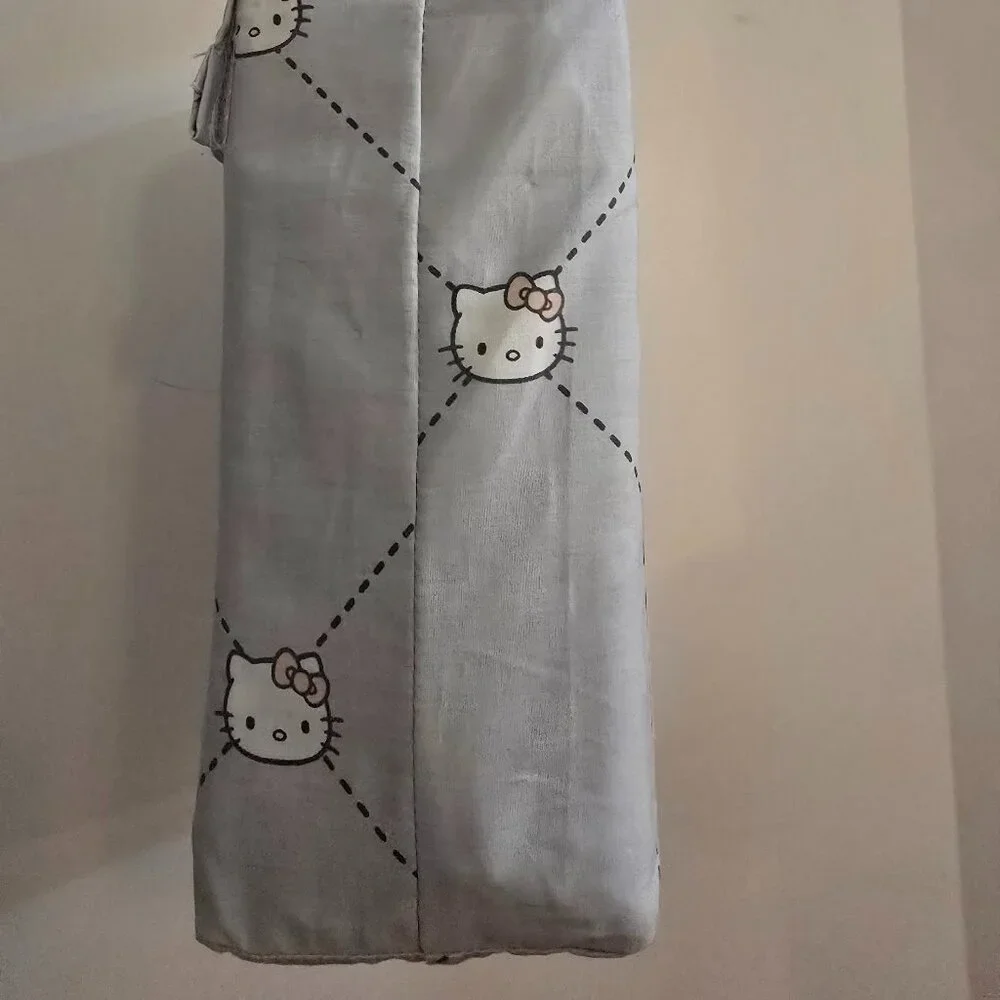 Hello Kitty Queen Sheet Set Sanrio 4PC Bedding Set Pink Gray 100% Cotton New